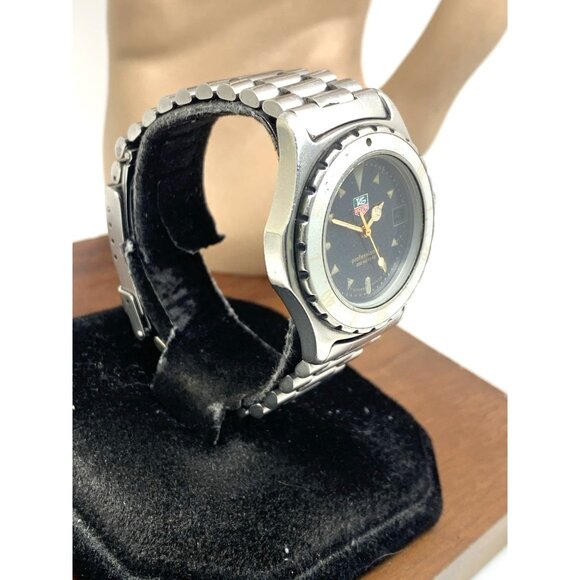 Tag Heuer Watch 972.613R Swiss Quartz Vintage Black Dial Silver Steel 34mm USED - Picture 14 of 14